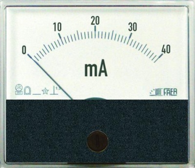 P90MUA Амперметр DC 90˚ (шкала на заказ) 90х80 мм, ∅70
